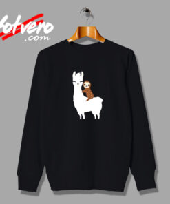 Sloth Riding Llama Funny Vintage Sweatshirt Design