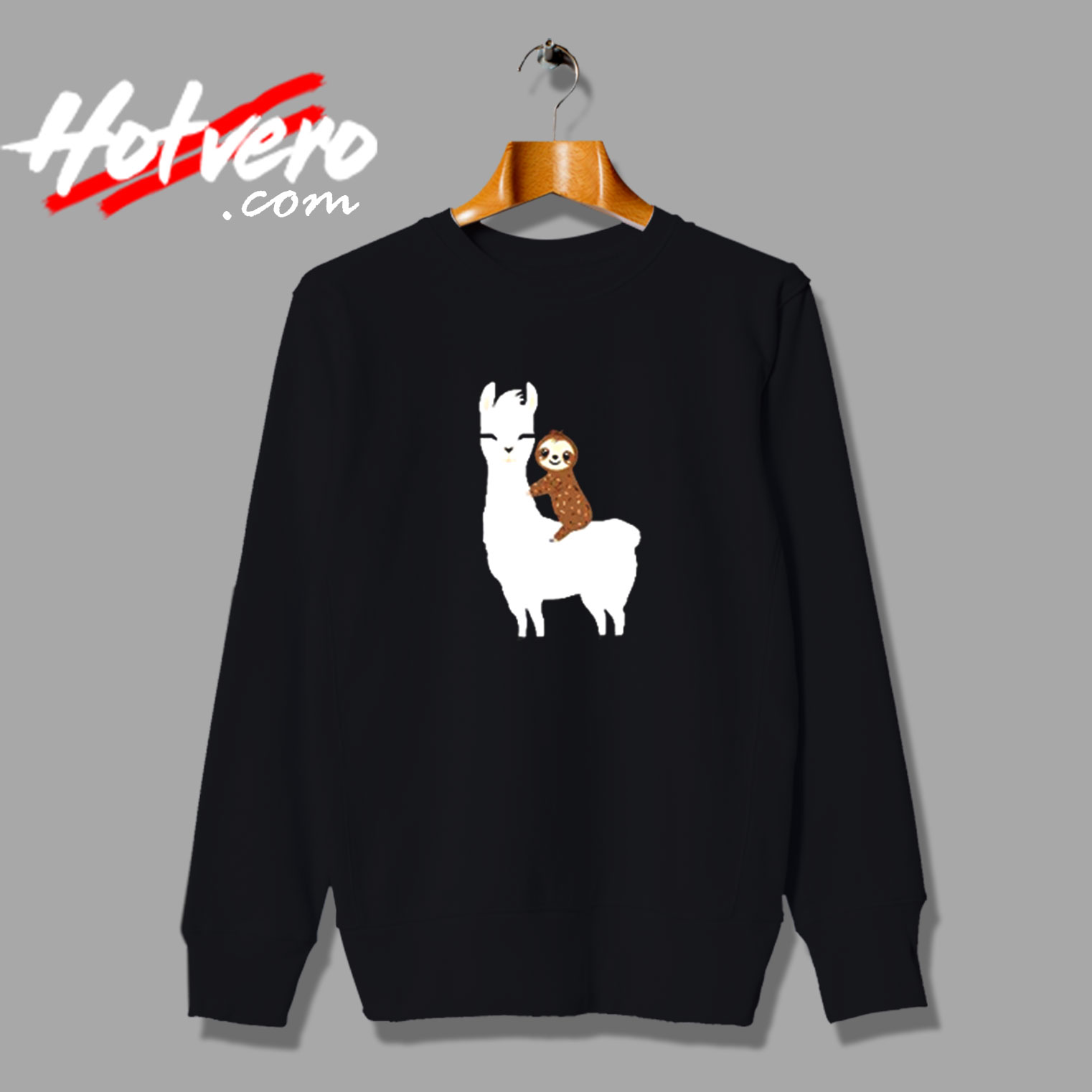 Sloth Riding Llama Funny Vintage Sweatshirt Design