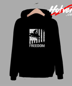 Snowmobile Snowmobiling Freedom Flag Comfort Hoodie