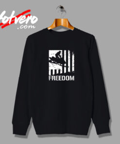 Snowmobile Snowmobiling Freedom Flag Vintage Sweatshirt Design