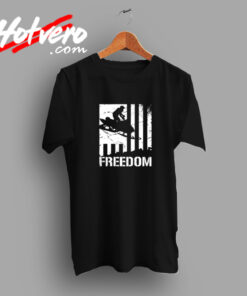 Snowmobile Snowmobiling Freedom Flag Vintage T shirt