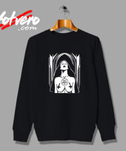 Trend Gear Satanic Nun Unholy Nun Vintage Sweatshirt Design