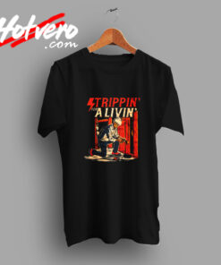 Trippin' For A Livin' Funny Skeleton Electrician Vintage T shirt