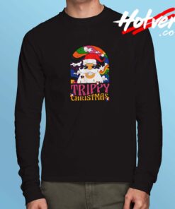 Trippy Christmas Lsd Santa Magic Mushrooms Xmas Long Sleeve Tshirt