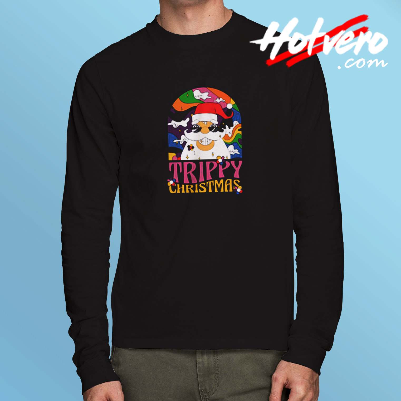 Trippy Christmas Lsd Santa Magic Mushrooms Xmas Long Sleeve Tshirt
