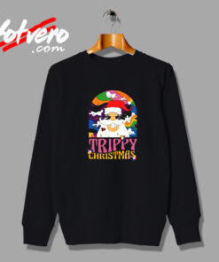 Trippy Christmas Lsd Santa Magic Mushrooms Xmas Vintage Sweatshirt Design