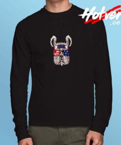 Usa Patriotic Llama Long Sleeve Tshirt