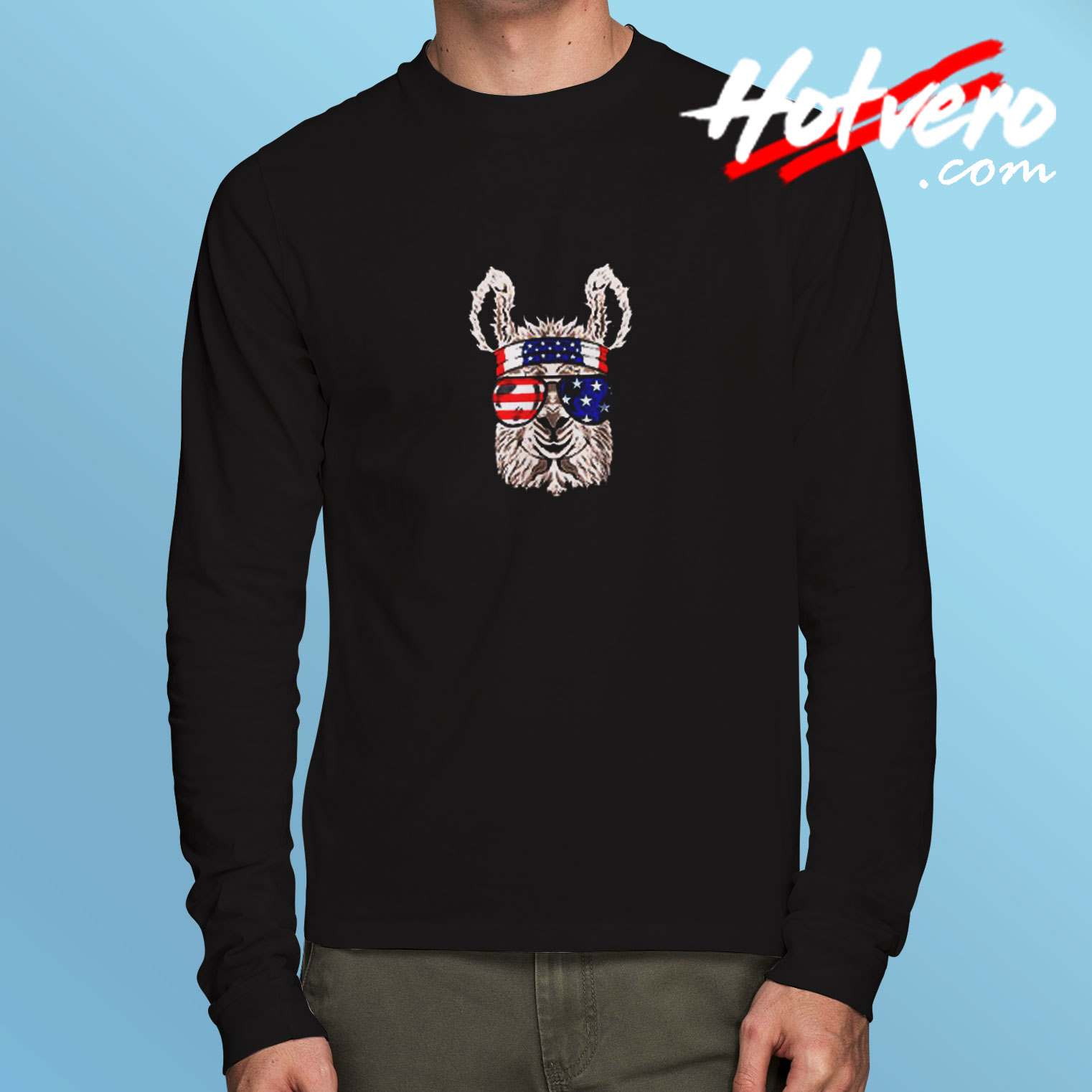 Usa Patriotic Llama Long Sleeve Tshirt