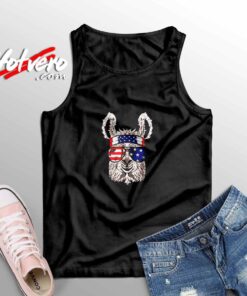 Usa Patriotic Llama Sleeveless Shirt