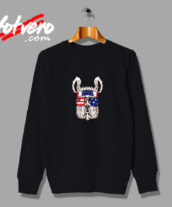 Usa Patriotic Llama Vintage Sweatshirt Design