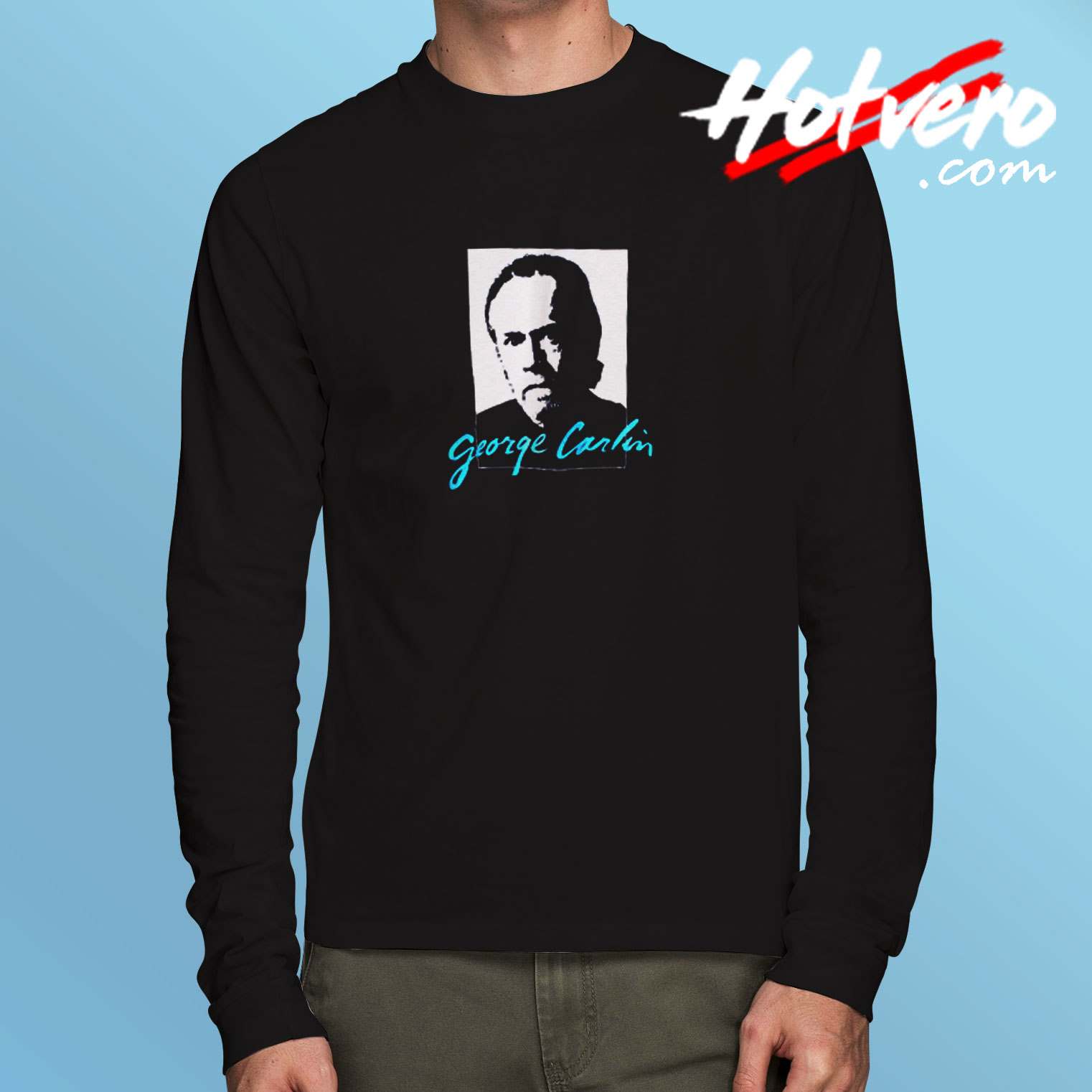 Vintage George Carlin A Little Brain Damage Graphic Long Sleeve Tshirt