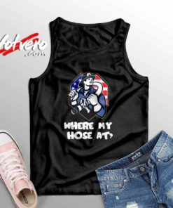 Where My Hose At American Firefighter Christmas Sleeveless Shirt